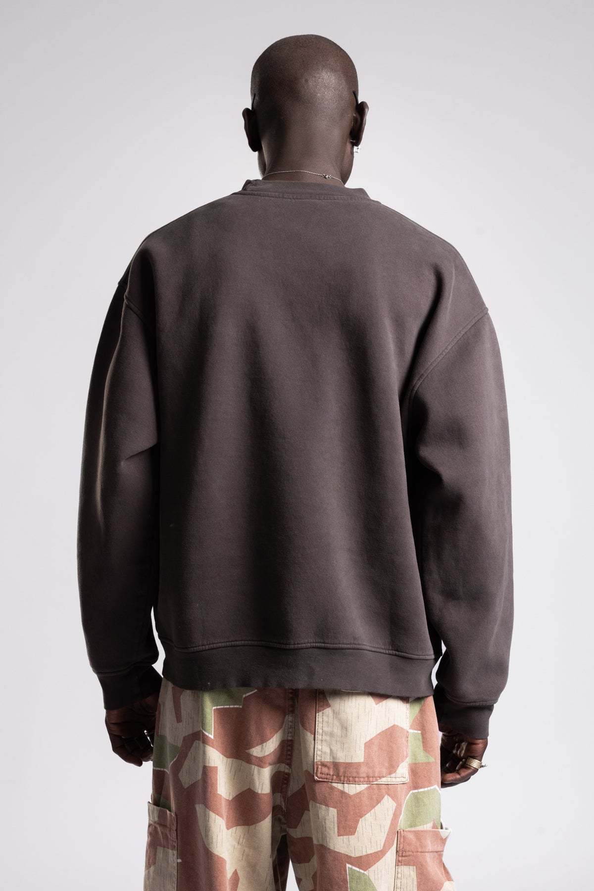 Micro Yazı Baskı Detaylı Oversize Sweatshirt