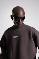 Micro Yazı Baskı Detaylı Oversize Sweatshirt