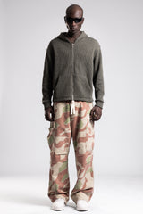 Fermuarlı Kapüşonlu Triko Kazak