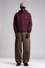 Kabartmalı Baskılı Kapüşonlu Sweatshirt
