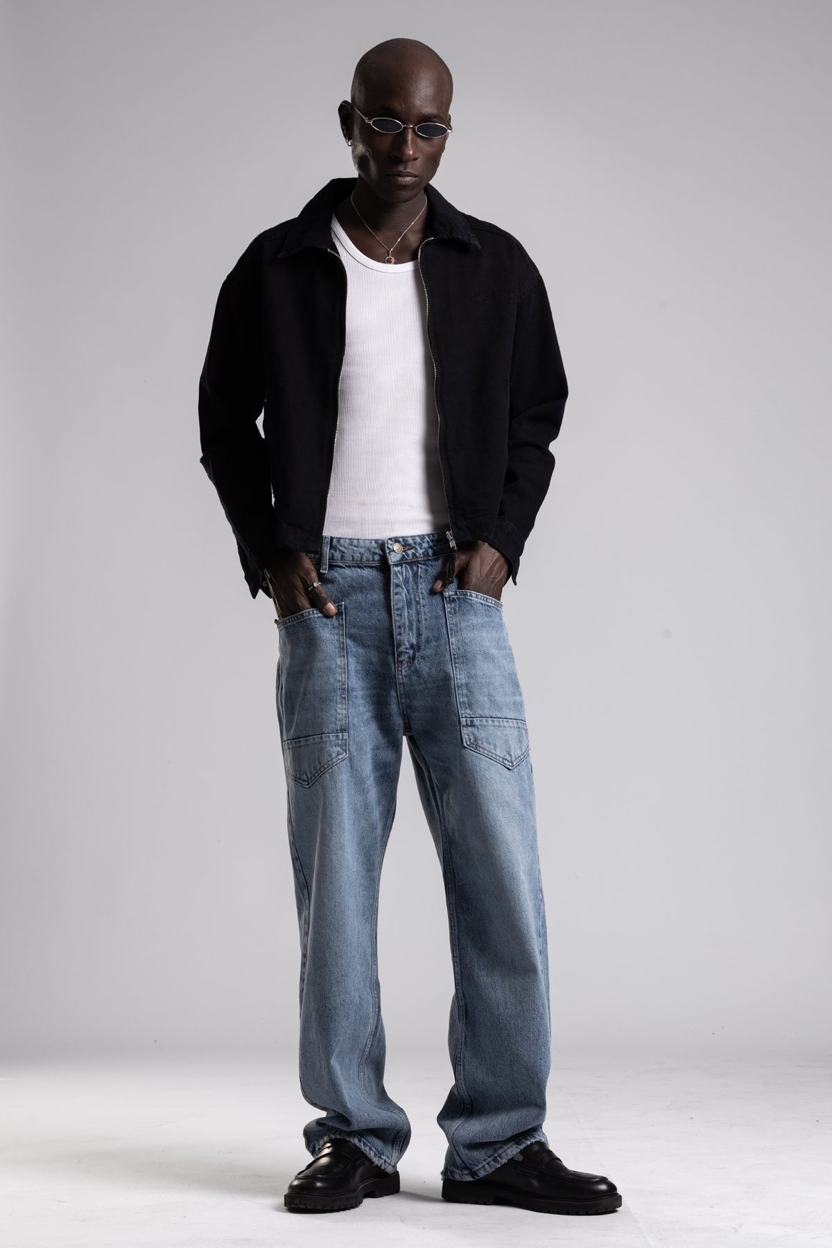 Tonal Nakış Yazı Detaylı Denim Ceket