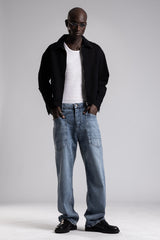 Tonal Nakış Yazı Detaylı Denim Ceket