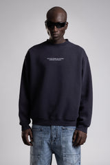 Micro Yazı Baskı Detaylı Oversize Sweatshirt