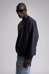 Micro Yazı Baskı Detaylı Oversize Sweatshirt