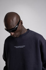 Micro Yazı Baskı Detaylı Oversize Sweatshirt