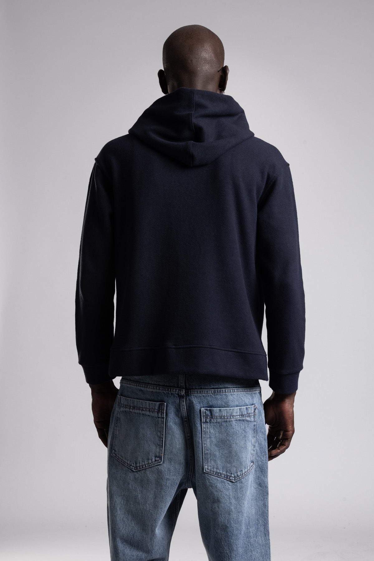 Çift Yön Fermuarlı Kapüşonlu Triko Sweatshirt