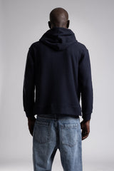 Çift Yön Fermuarlı Kapüşonlu Triko Sweatshirt