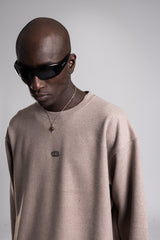 Metal Logo Detaylı Triko Sweatshirt
