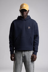 Kabartmalı Baskılı Kapüşonlu Sweatshirt