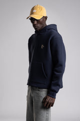 Kabartmalı Baskılı Kapüşonlu Sweatshirt