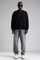 Metal Logo Detaylı Triko Sweatshirt