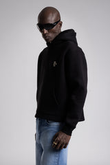 Kabartmalı Baskılı Kapüşonlu Sweatshirt