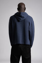 Fermuarlı Kapüşonlu Triko Kazak