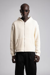 Fermuarlı Kapüşonlu Triko Kazak