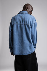 Metal Snap Düğmeli Denim Gömlek