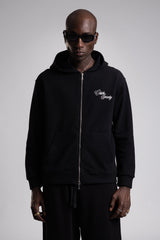 Çift Yön Fermuarlı Kapüşonlu Triko Sweatshirt