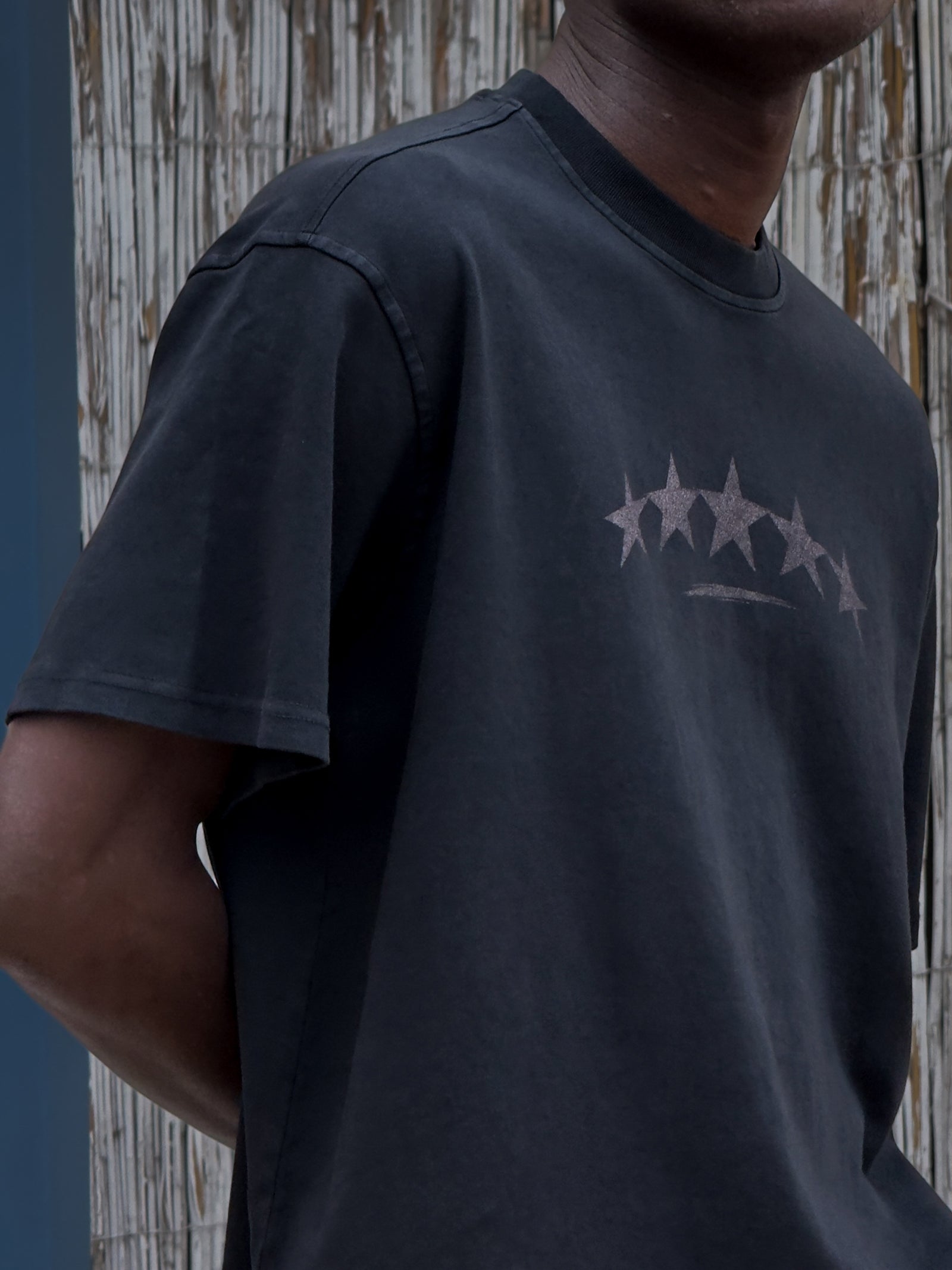 Yıldız Baskılı Oversize T-Shirt