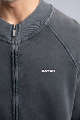 Yıkamalı Fermuarlı Sweatshirt