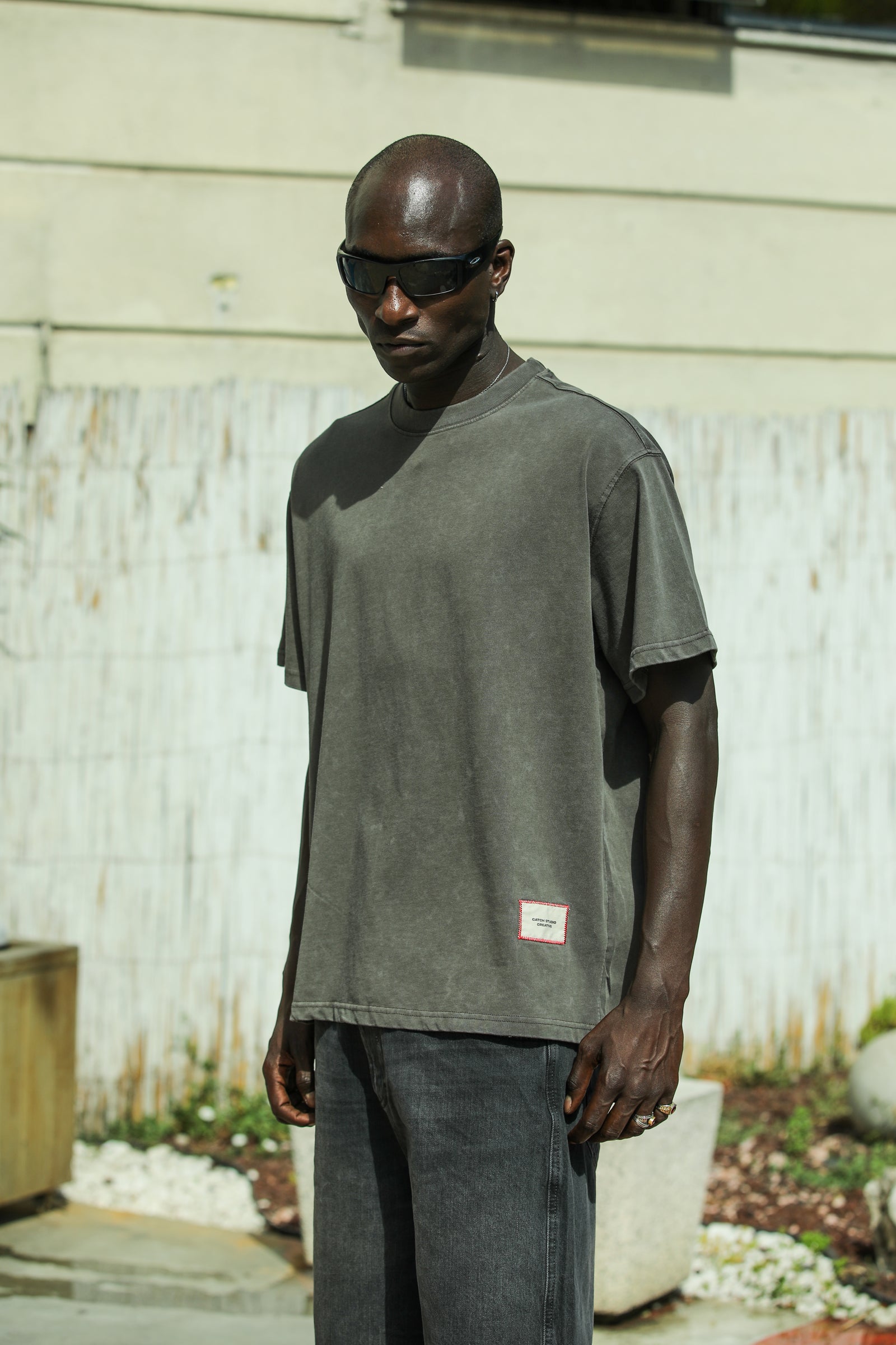 'The Catch' Yıkamalı Oversize T-Shirt