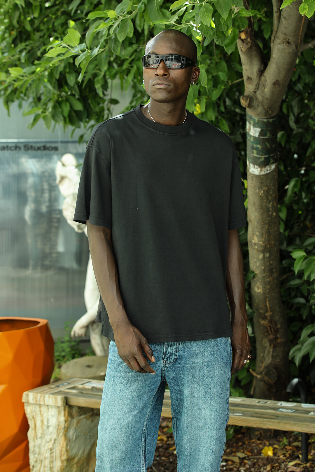 Blurred Silhouette Oversize T-Shirt