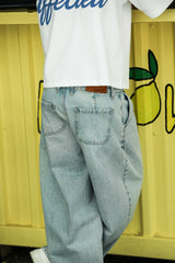 Pile Detaylı Baggy Jean