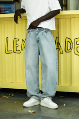 Pile Detaylı Baggy Jean
