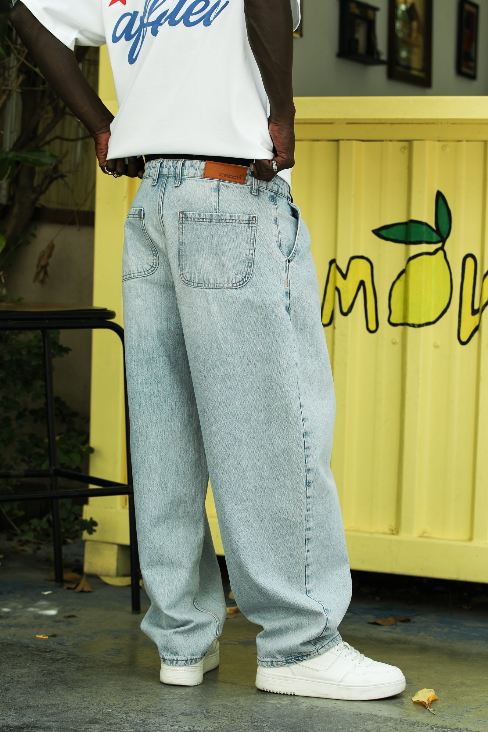 Pile Detaylı Baggy Jean