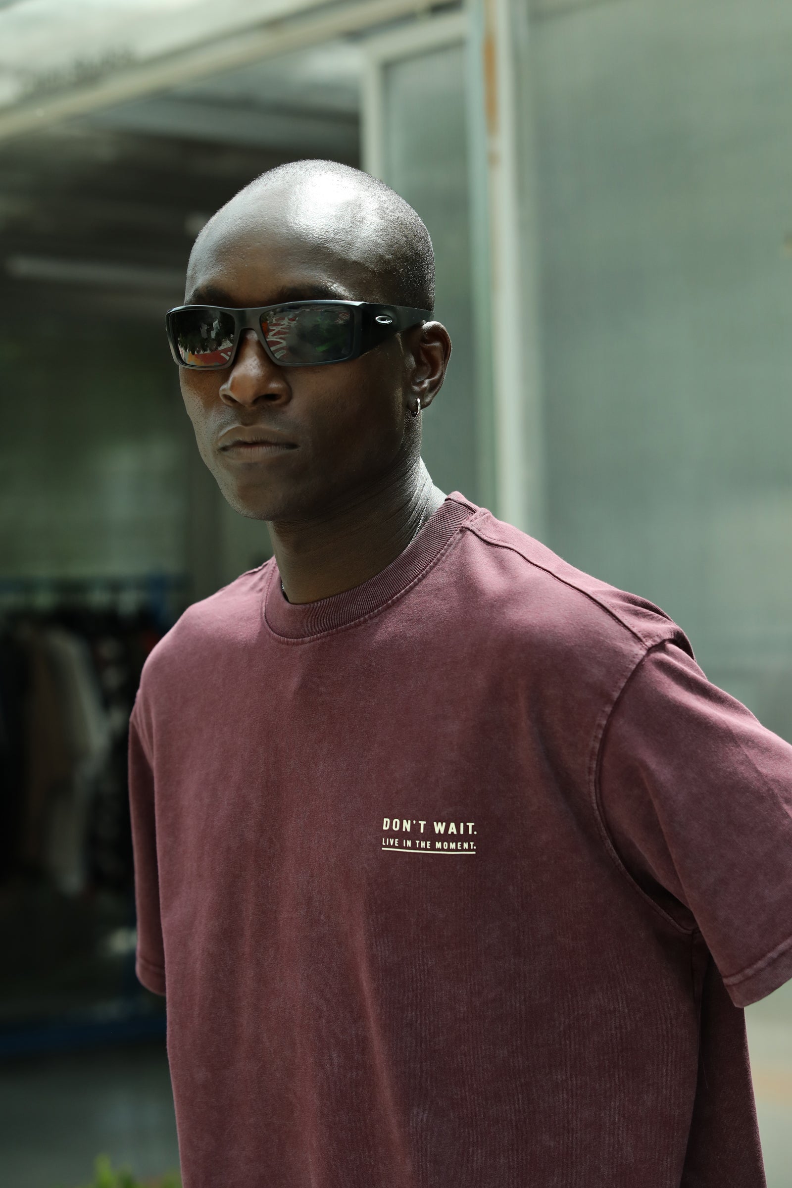 'Life In The Moment' Baskı Detaylı T-Shirt
