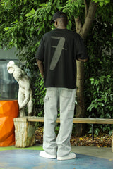 Sırtta ‘7’ Kabartma Baskılı T-Shirt