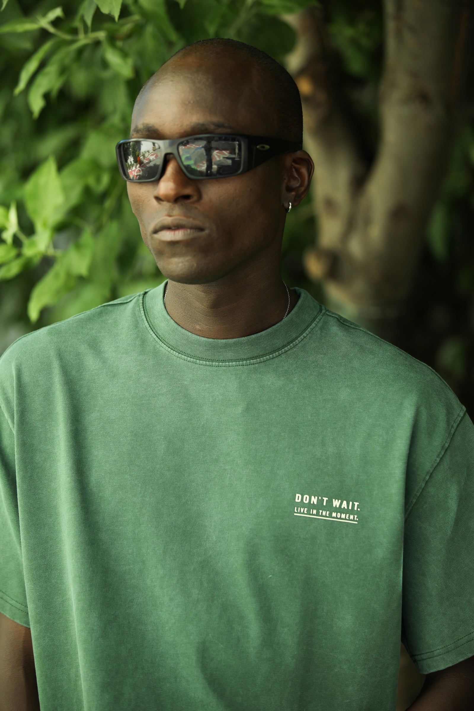 'Life In The Moment' Baskı Detaylı T-Shirt