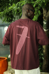 Sırtta ‘7’ Kabartma Baskılı T-Shirt