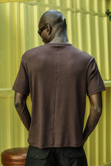 Fitilli Düğmeli Yaka T-Shirt