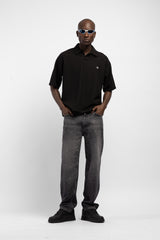 Minimal Nakışlı Polo Yaka T-Shirt
