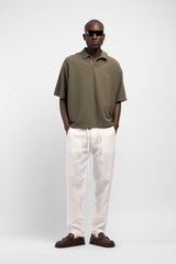 Minimal Nakışlı Polo Yaka T-Shirt