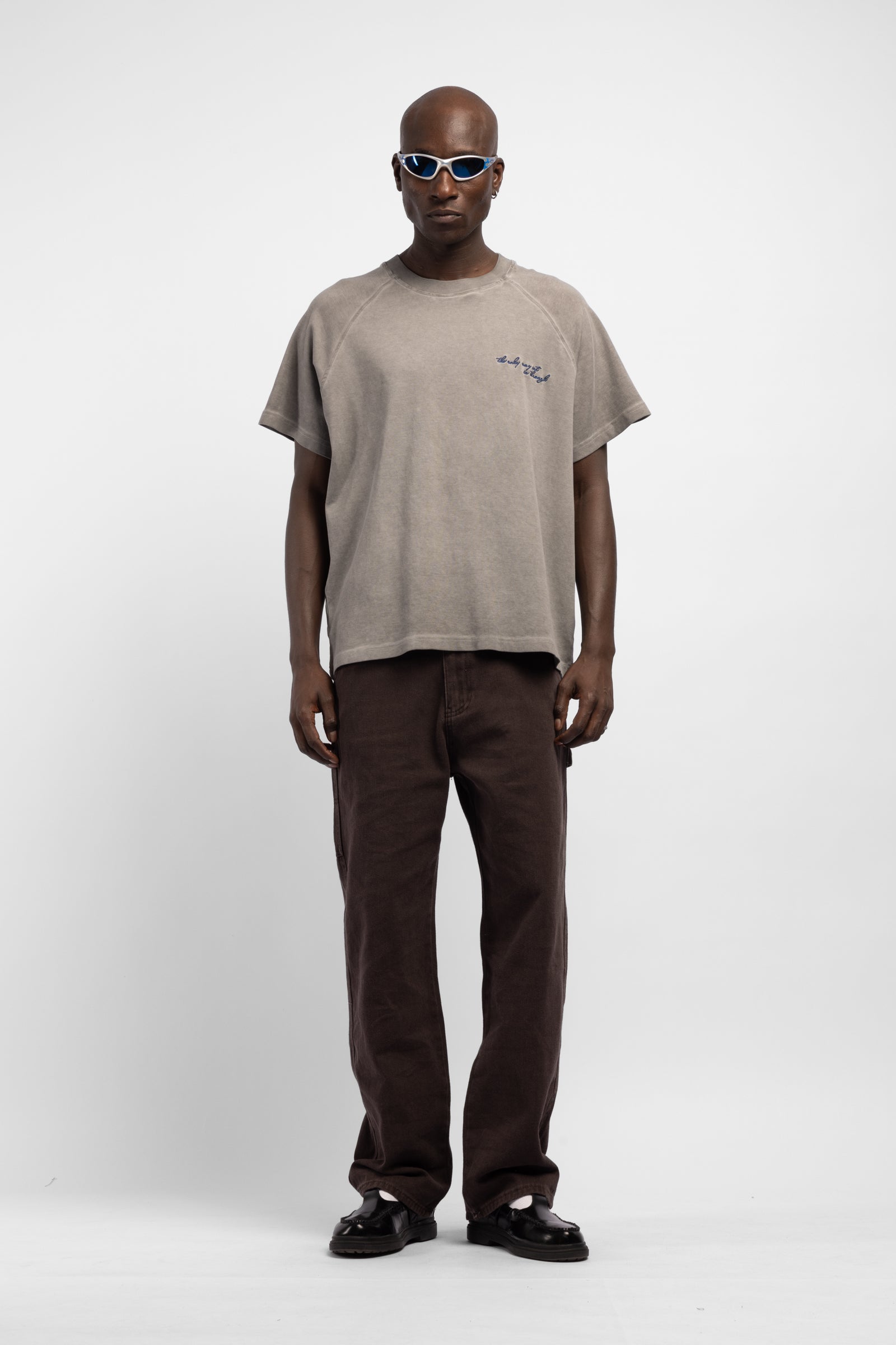 Yıkamalı Nakışlı T-shirt
