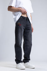 Nakışlı Straight Fit Jean