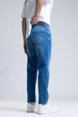 Mavi Yıkamalı Straight Fit Jean