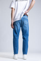 Mavi Yıkamalı Straight Fit Jean