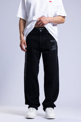 Baskılı Baggy Jean