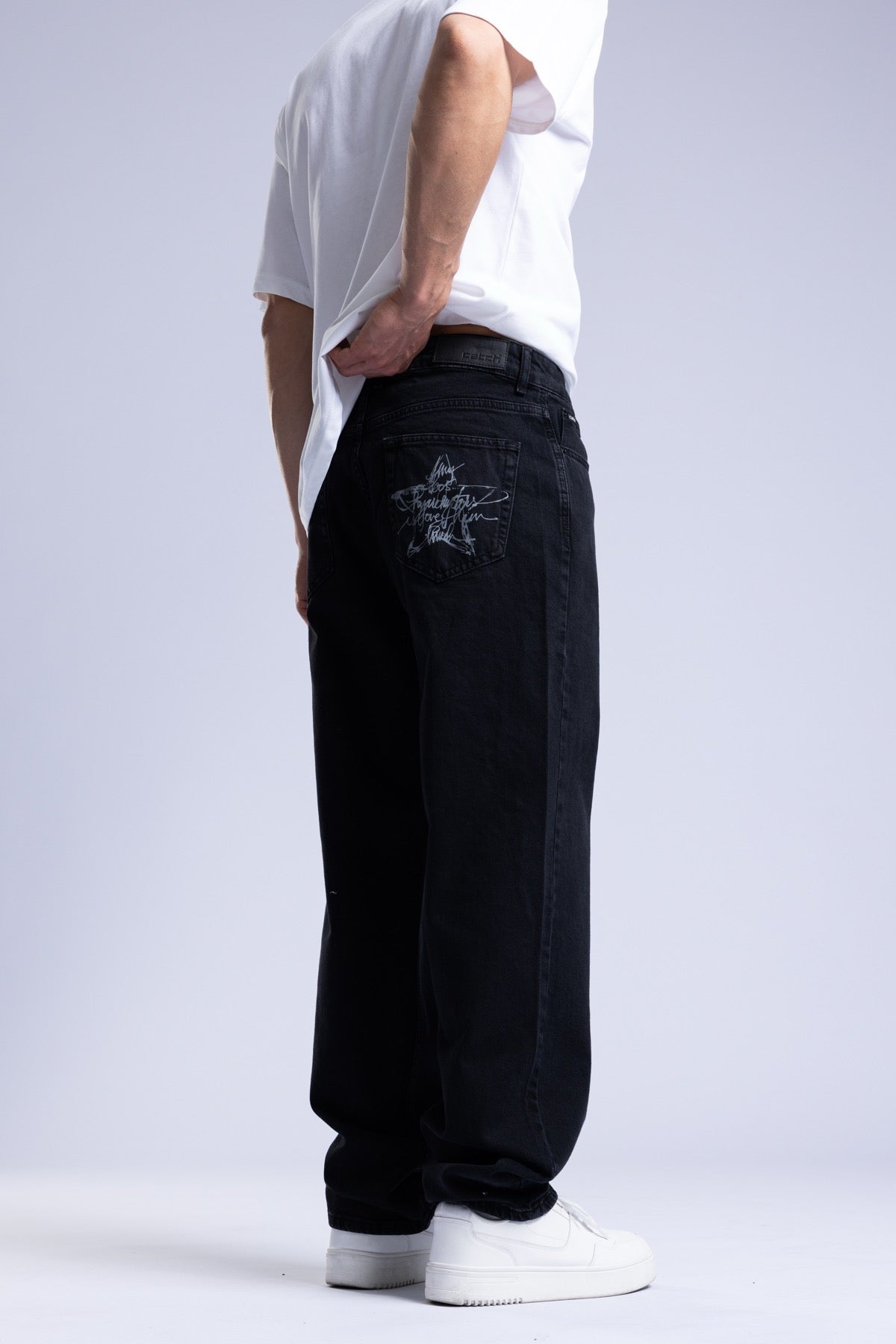 Baskılı Baggy Jean