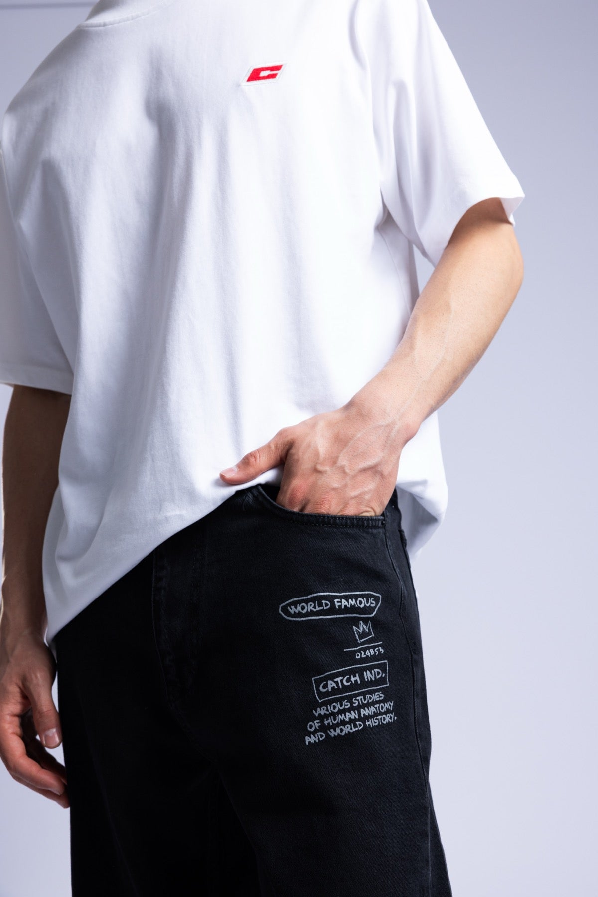 Baskılı Baggy Jean