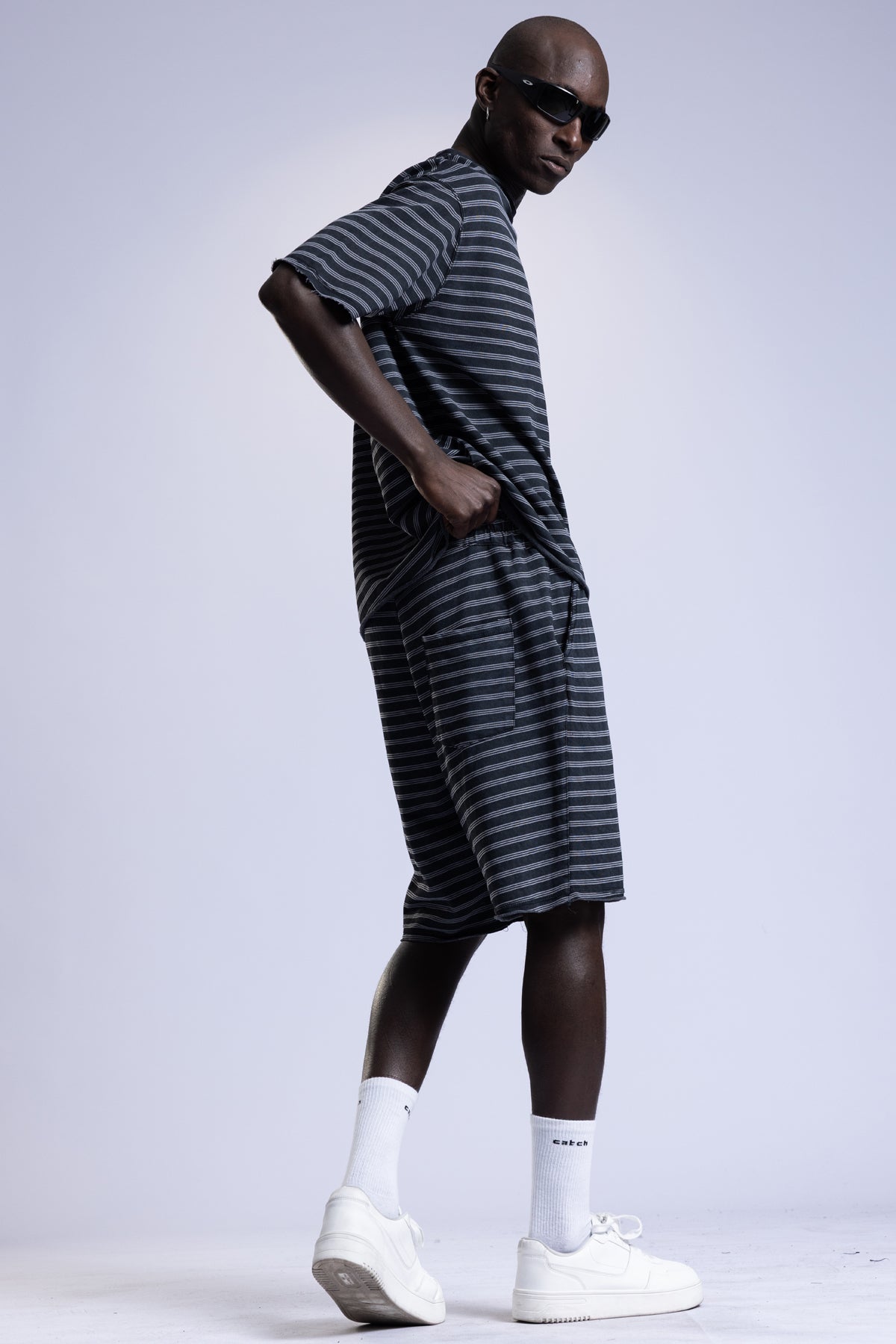 Çizgili Şort T-shirt Takım