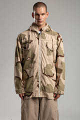 Kamuflaj Desenli Kapüşonlu Ceket