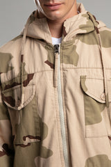 Kamuflaj Desenli Kapüşonlu Ceket