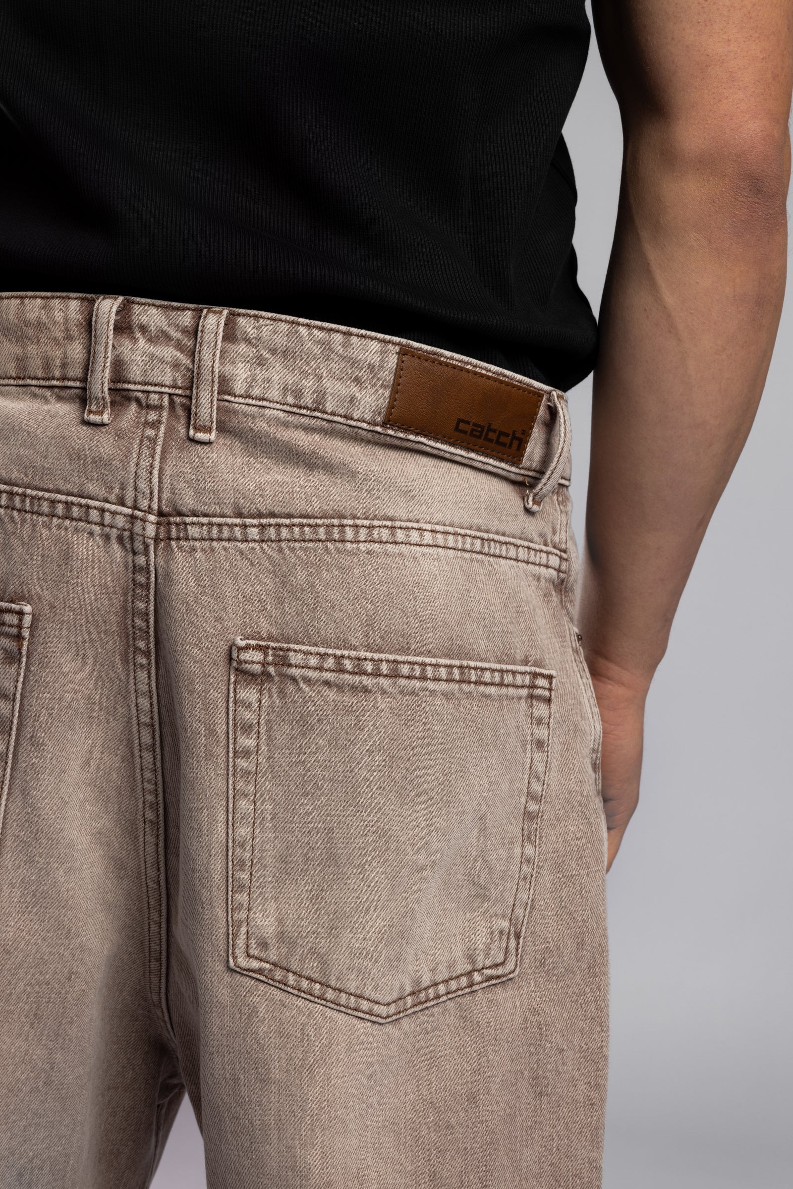 Açık Kahve Yıkamalı Boyfriend Jean
