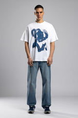 Soyut Yüz Baskılı T-Shirt