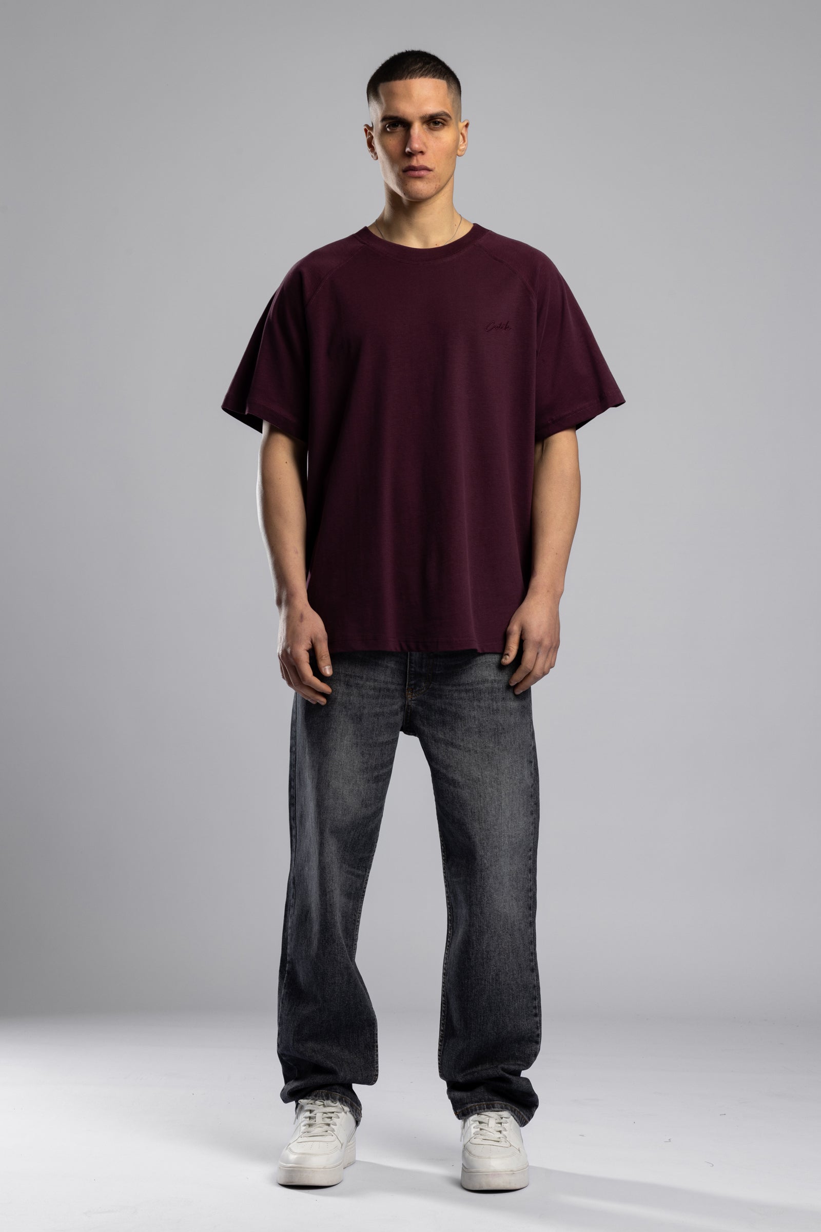 Catch Nakışlı Raglan Kol Basic T-shirt
