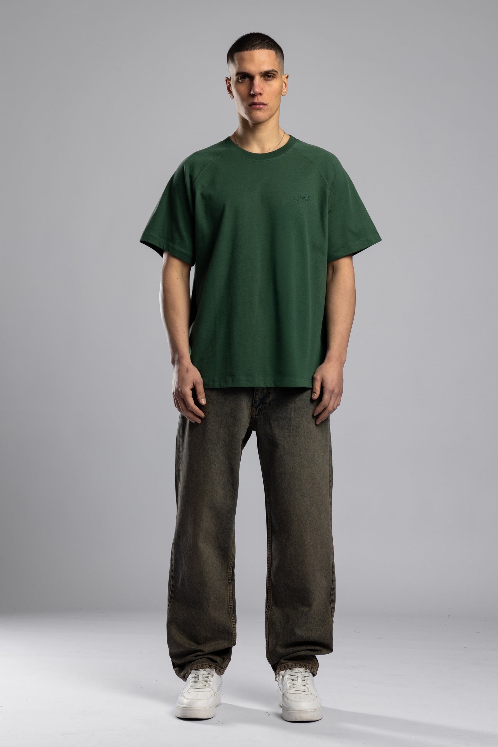 Catch Nakışlı Raglan Kol Basic T-shirt