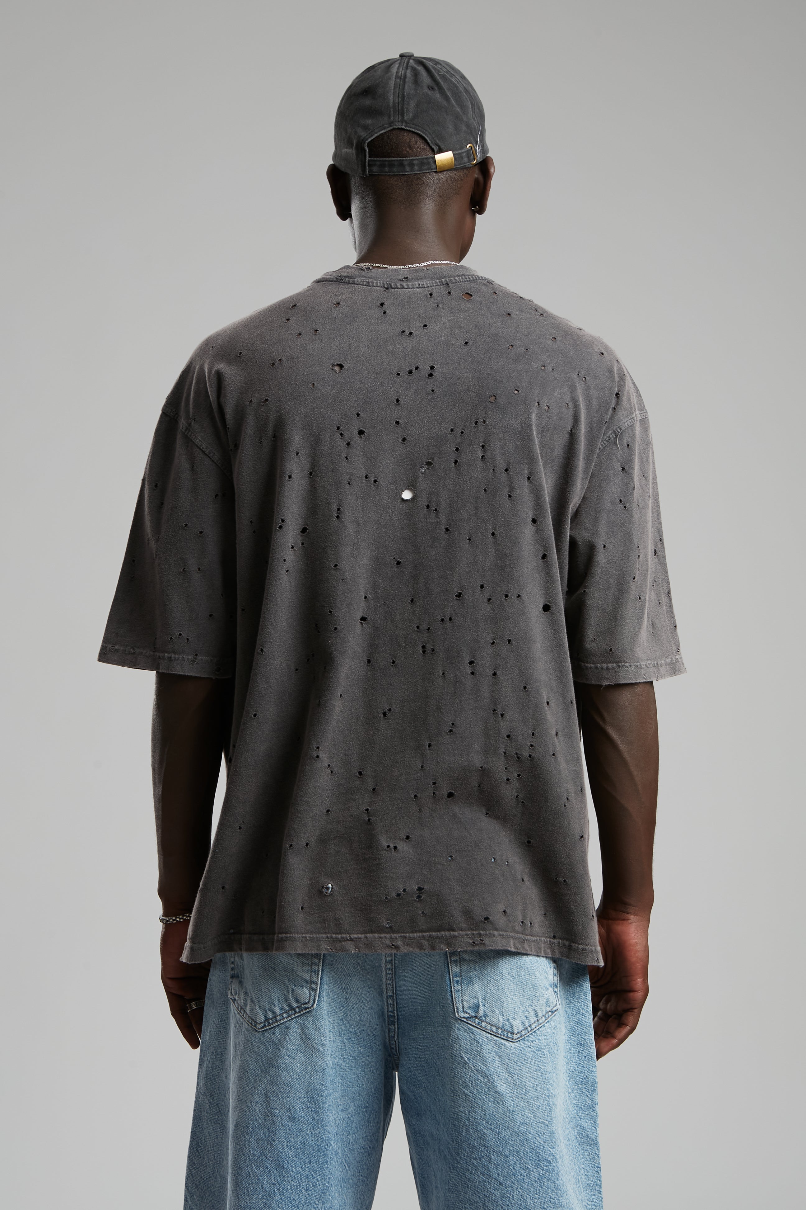 Catch Logolu Yıpratmalı T-Shirt