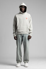 Minimal Nakış Detaylı Kapüşonlu Sweatshirt